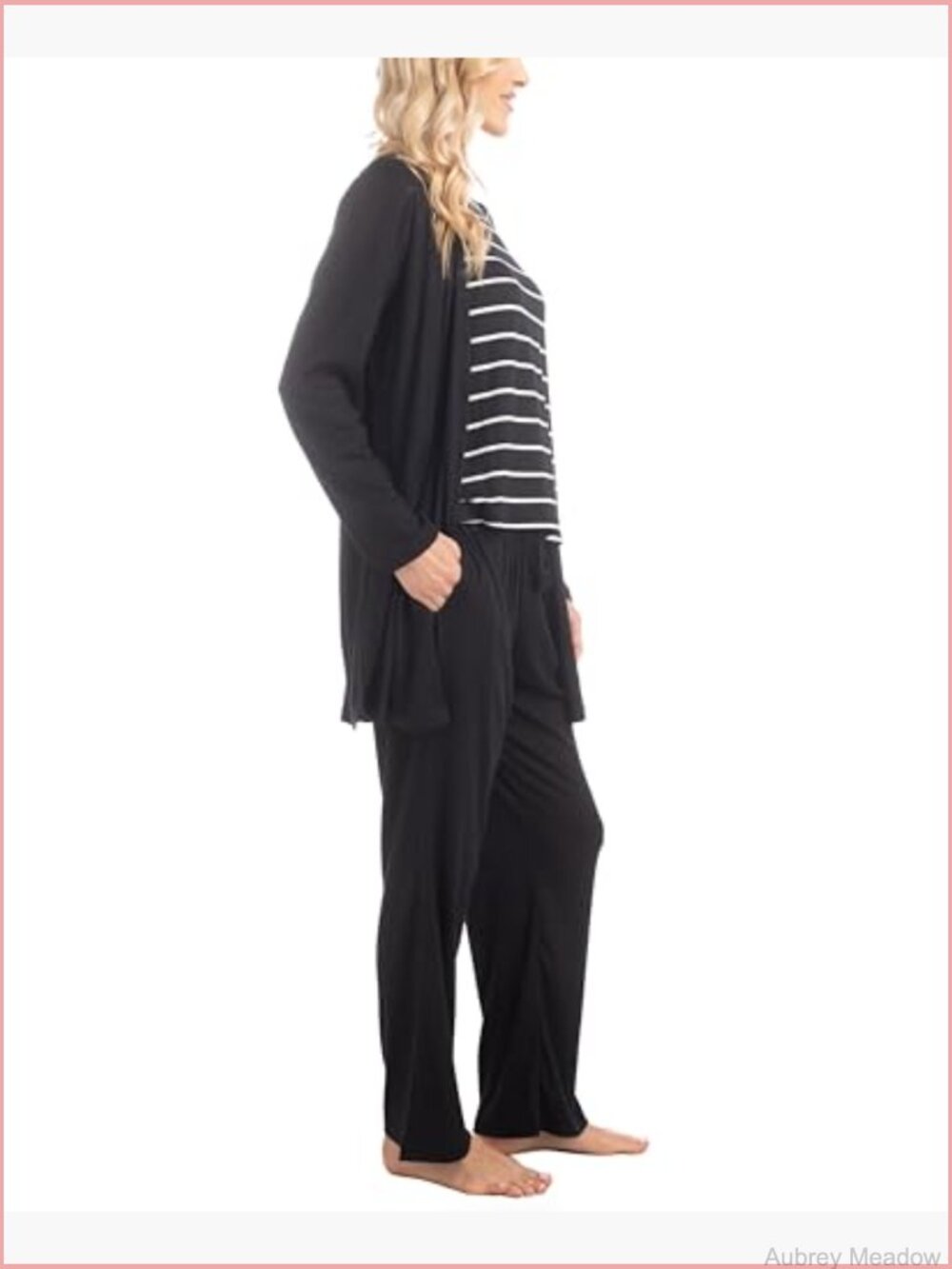3 Piece Pajama Lounge Set with Cardigan - Picture 2 of 7